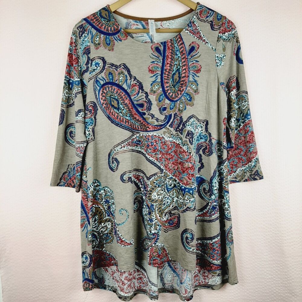 Paisley Grace Made in USA Tunic Stretch with Paisley Pattern Size S